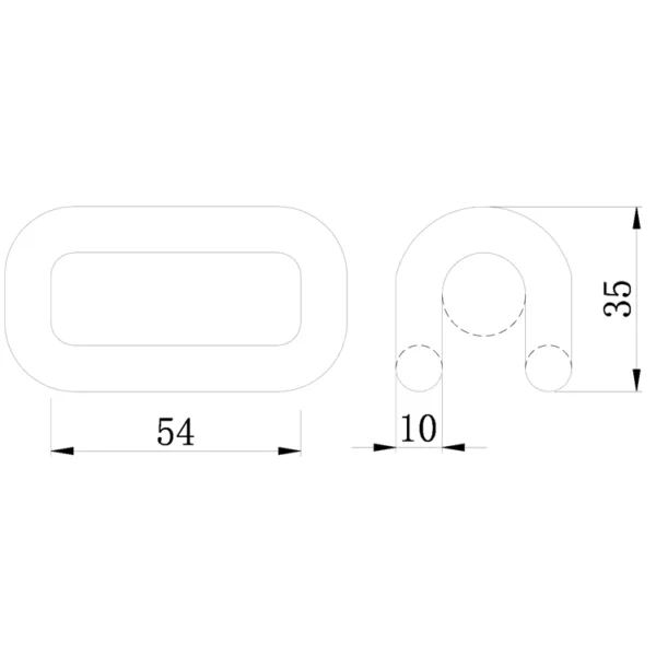 Technical drawing of a 2'' 1.6T Close Rave Hook and another component with dimension annotations in millimeters.