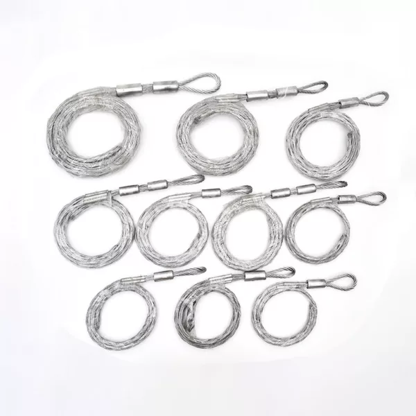 A collection of Cable Sock for Rigging Hardware with looped ends on a white background.