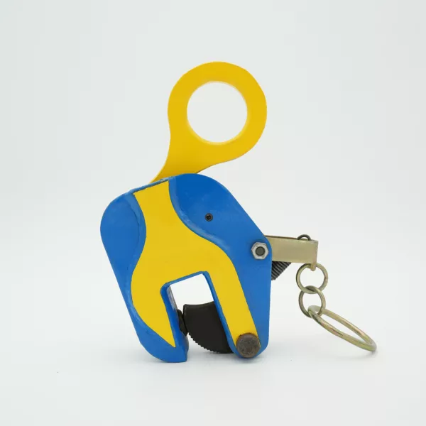 Colorful tape dispenser with Vertical Lifting Clamp DSQH Type on white background.