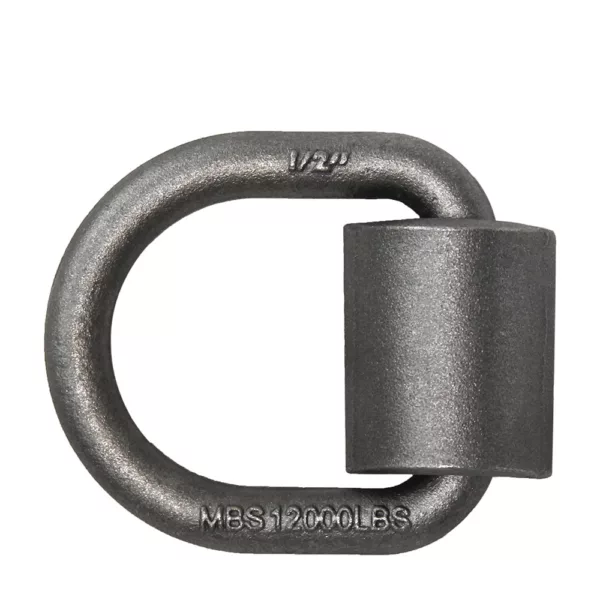 Anillo en D de amarre de acero con una marca de resistencia a la rotura mínima de 12000 lb.