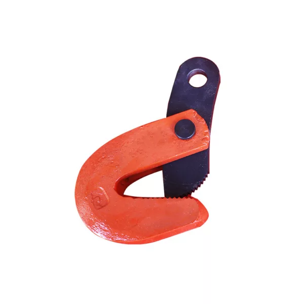 Orange and black Sheet Lifting Clamp ZHHC-L Type isolated on a white background.