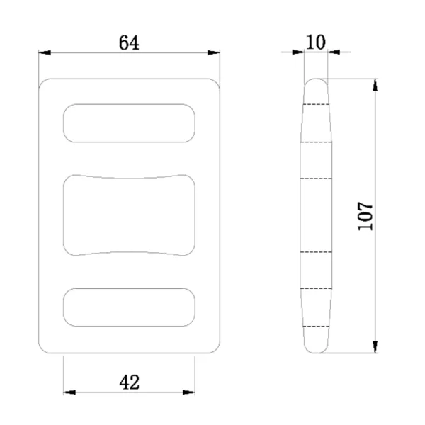 Technical drawing of a 1.5'' 4T Forged Lashing Buckle with dimension annotations in millimeters.