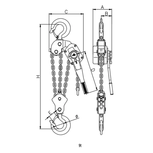 Exploded view technical diagram of a ZHL-G Lever Block and its components.