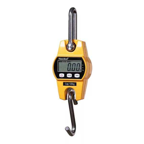 Digital Small Crane Scale Grls Series with a 120kg capacity displaying a zero reading on its screen.