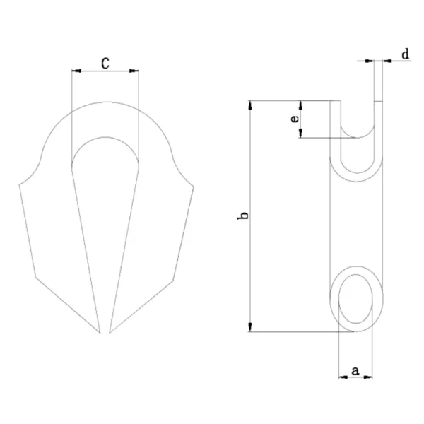 Technical drawing of a Tube Thimble with dimension annotations.