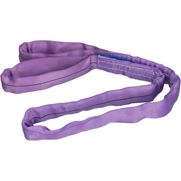 The 1T purple Polyester Round Sling with reinforced loops is perfect for heavy lifting and secure load handling.