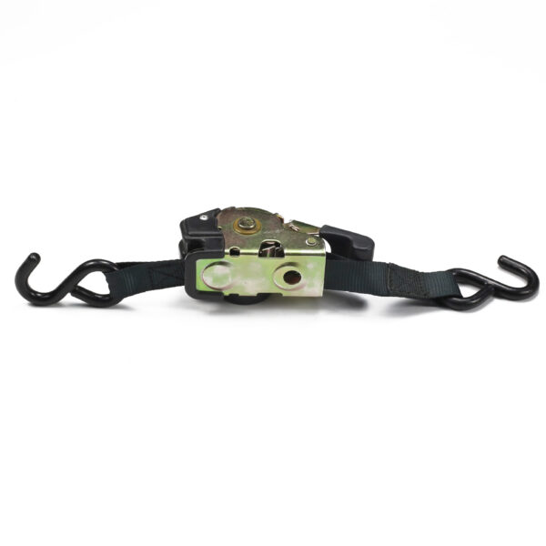 The 1" LC 340kg Ratchet Strap with hooks is ideal for securing cargo efficiently.