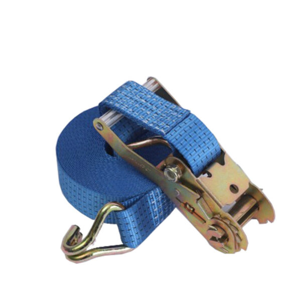 The 1.5" Ratchet Strap (LC 1250kg) with a durable metal hook efficiently secures loads.