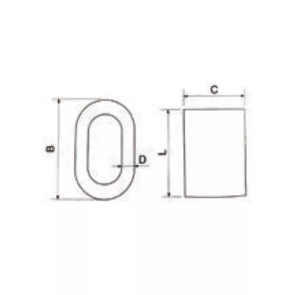 Technical drawing of Steel Oval Sleeves S-506 with two views, including dimension labels b, c, and d.