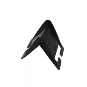 A triangular black plastic corner guard with two parallel slots on one side, designed for structural support.