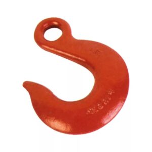 The 3/8″ red Slip Hook has a curved shape with a round top opening, ideal for chains or ropes.