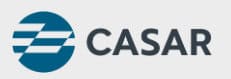 The CASAR logo features a blue circle with three white stripes and the word "CASAR" in gray, representing a top wire rope manufacturer.