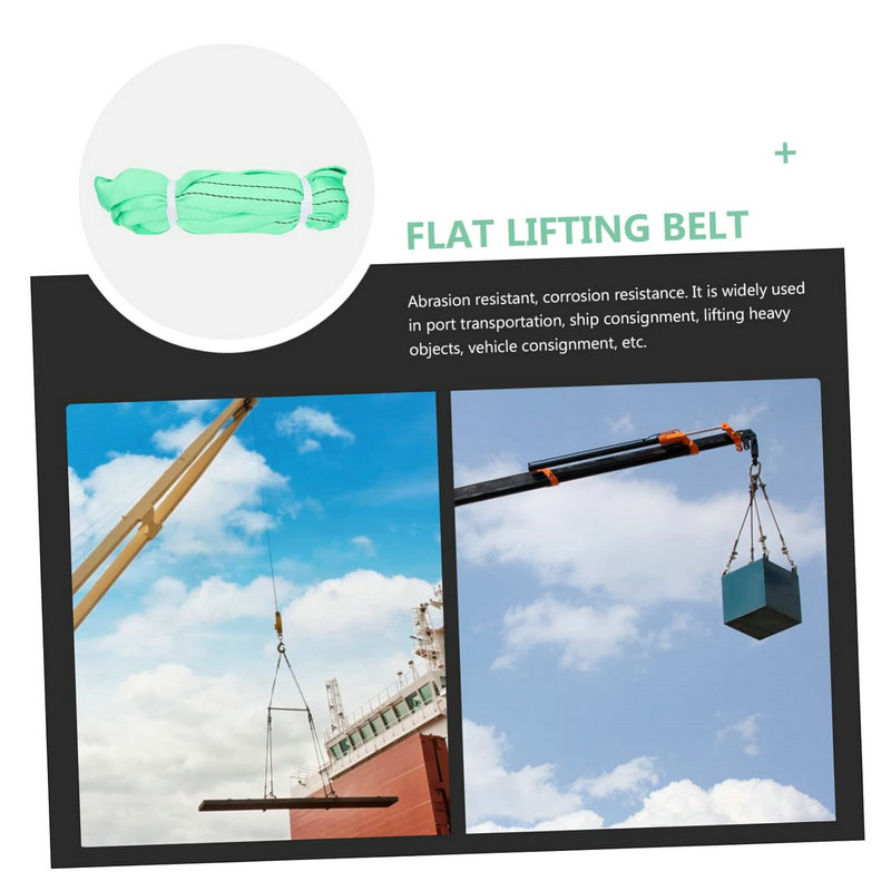 The image shows 2 Ton Lifting Slings for transporting and consignment, resistant to abrasion and corrosion—reliable for heavy lifting.