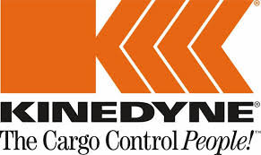 The Kinedyne logo features three orange arrows above "Kinedyne: The Cargo Control People!" and ranks among 2024's top ratchet strap makers.