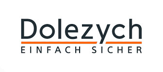 Logo: "Dolezych" with tagline "Einfach Sicher," separated by orange line. A Top 10 Ratchet Strap Manufacturer in 2024 for safety and innovation.