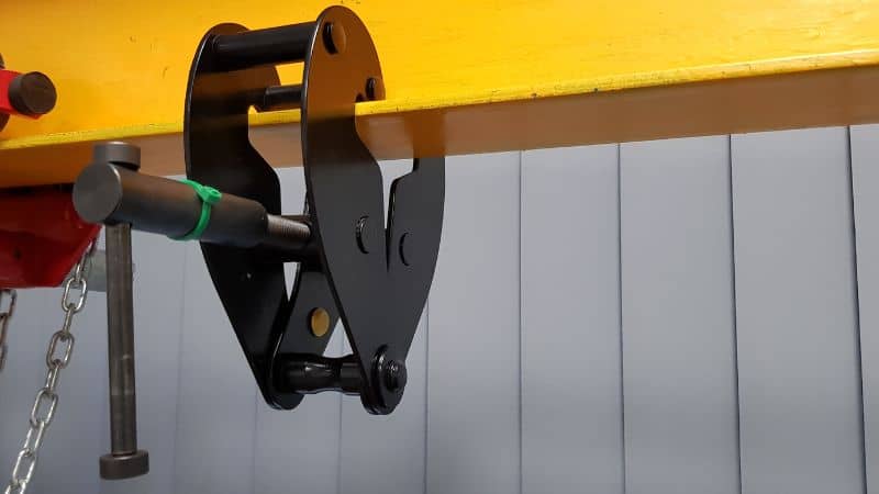 a beam clamp on a beam