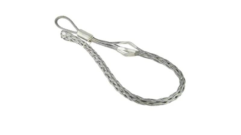 a cable sock on a white background