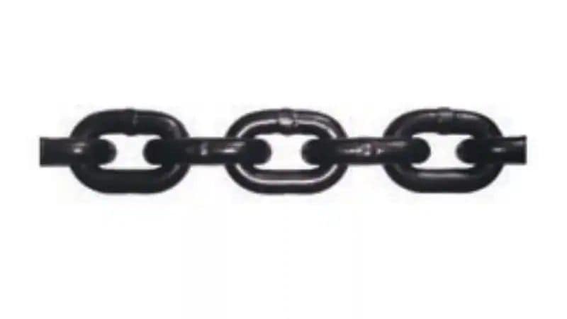 a black Grade 80 lifting chain