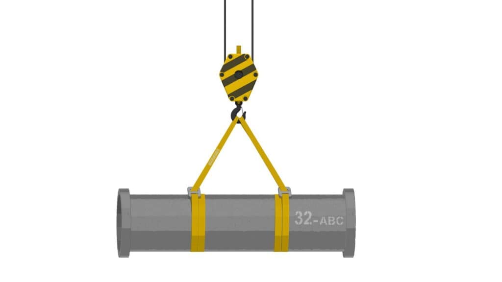 a pipe a bridle hitch that has two legs