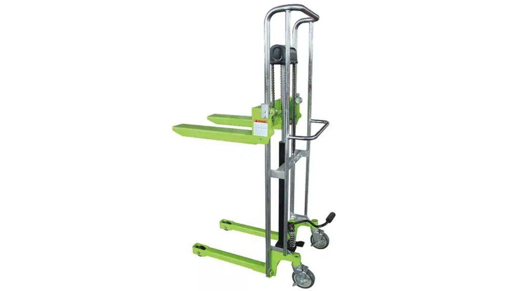 a hand stacker for lifting pallets