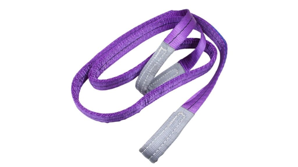 a pile of webbing sling for lifting