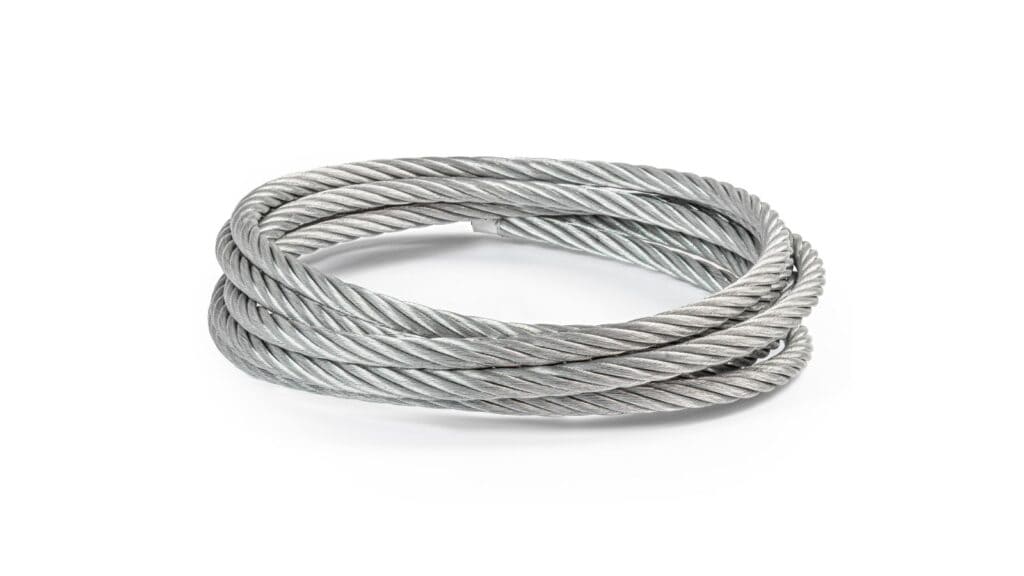 a stack of wire rope made of stainless steel strands