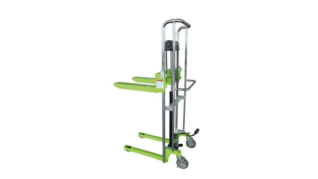 a hand pallet stacker