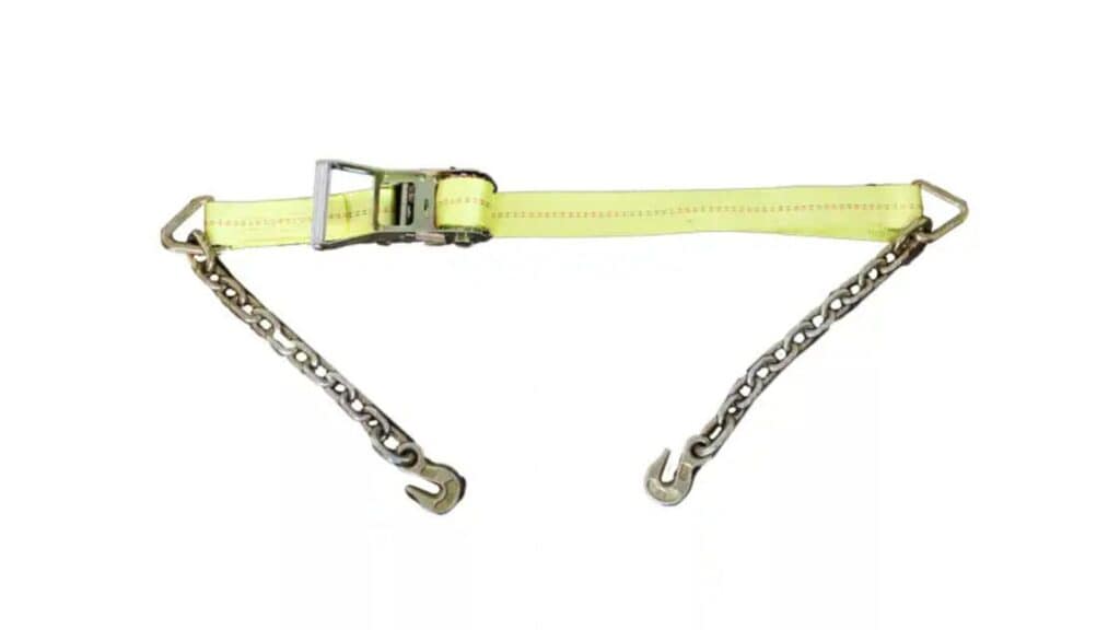 a ratchet strap with chain ends